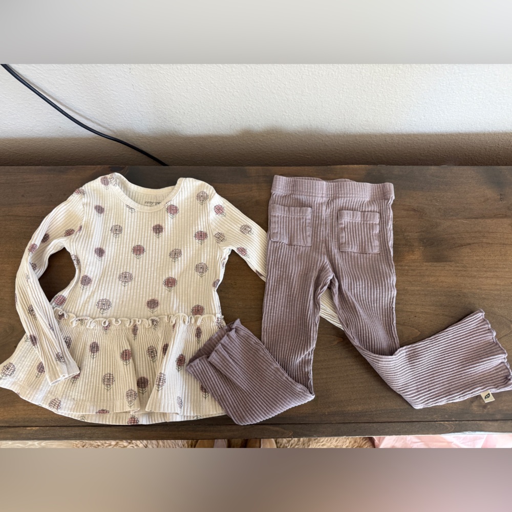 Kids Cream and Brown Matching Set